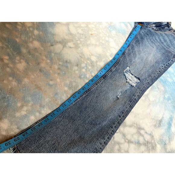 AEROPOSTALE High Rise Flare Jeans Ripped Denim Size 2 S Short - Picture 9 of 11